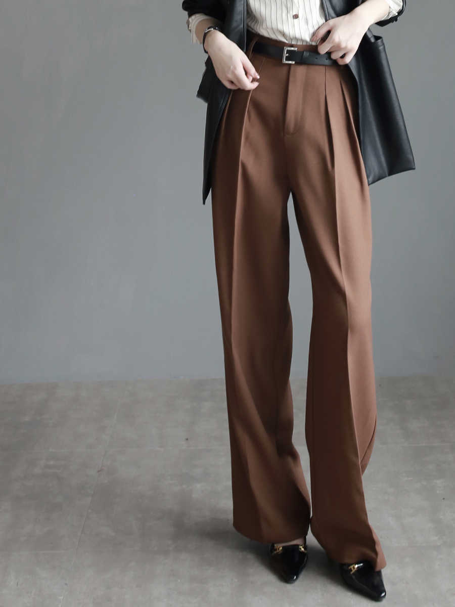 Pantalon de tailleur slim à jambes larges pour femme