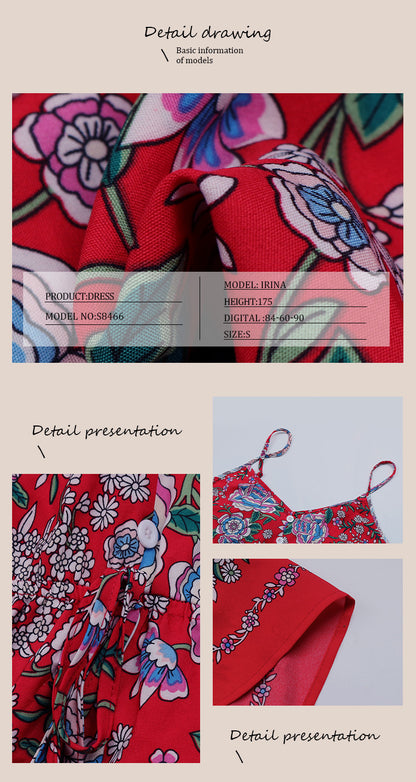 Robe imprimée à bretelles pour femme
