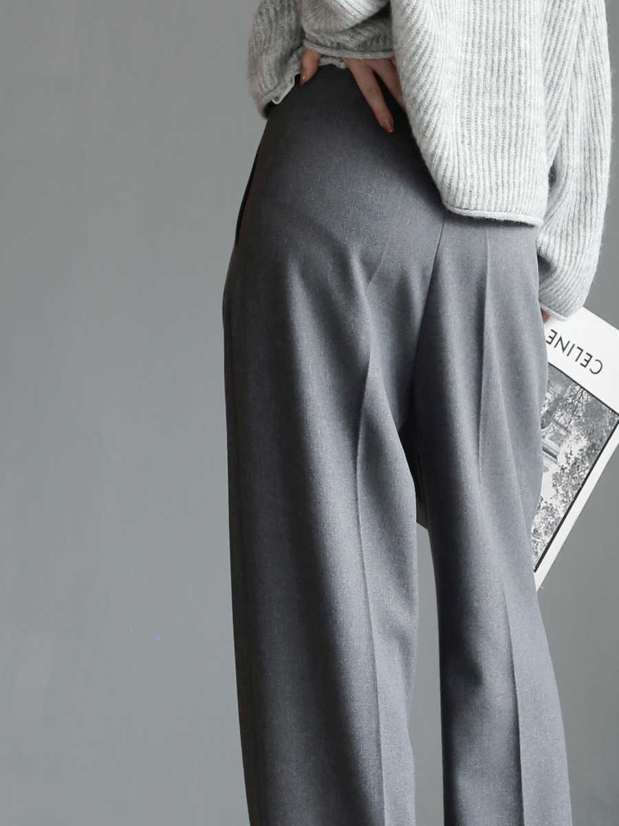 Pantalon de tailleur slim à jambes larges pour femme