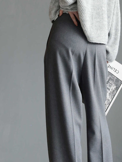 Pantalon de tailleur slim à jambes larges pour femme