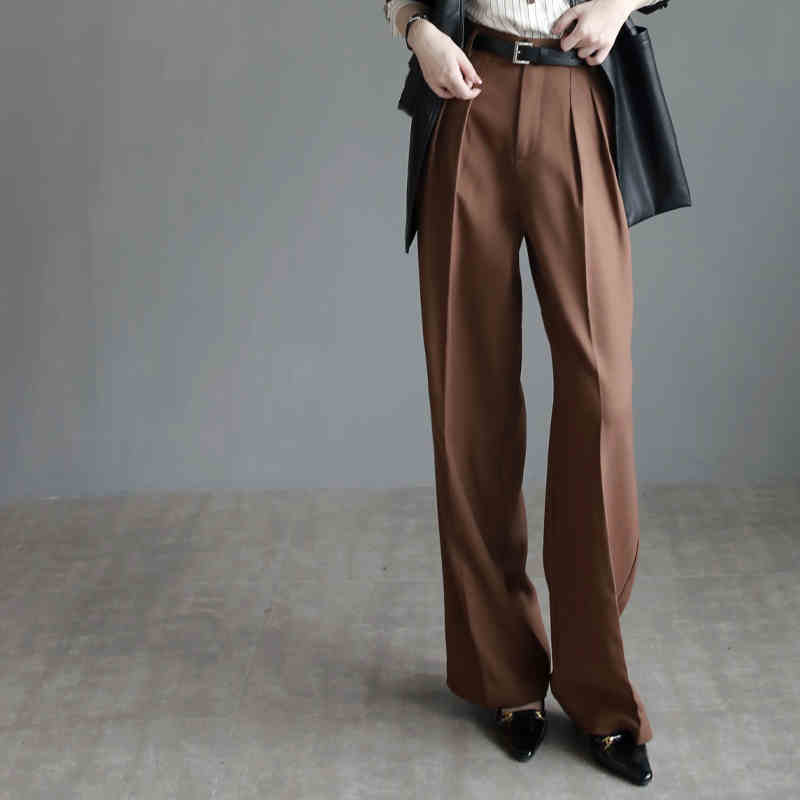 Pantalon de tailleur slim à jambes larges pour femme