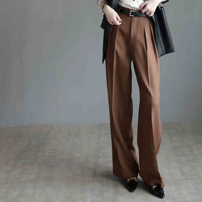 Pantalon de tailleur slim à jambes larges pour femme