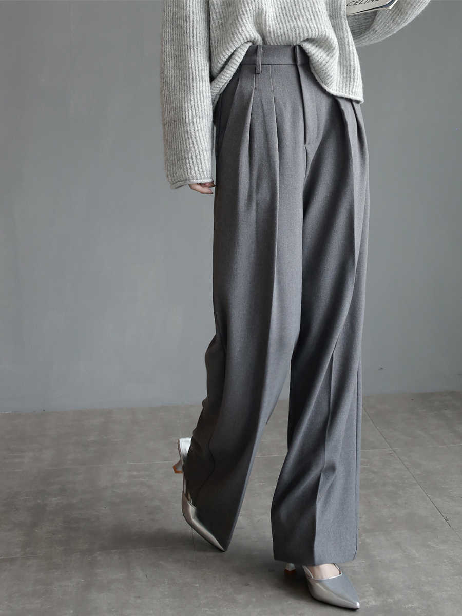 Pantalon de tailleur slim à jambes larges pour femme
